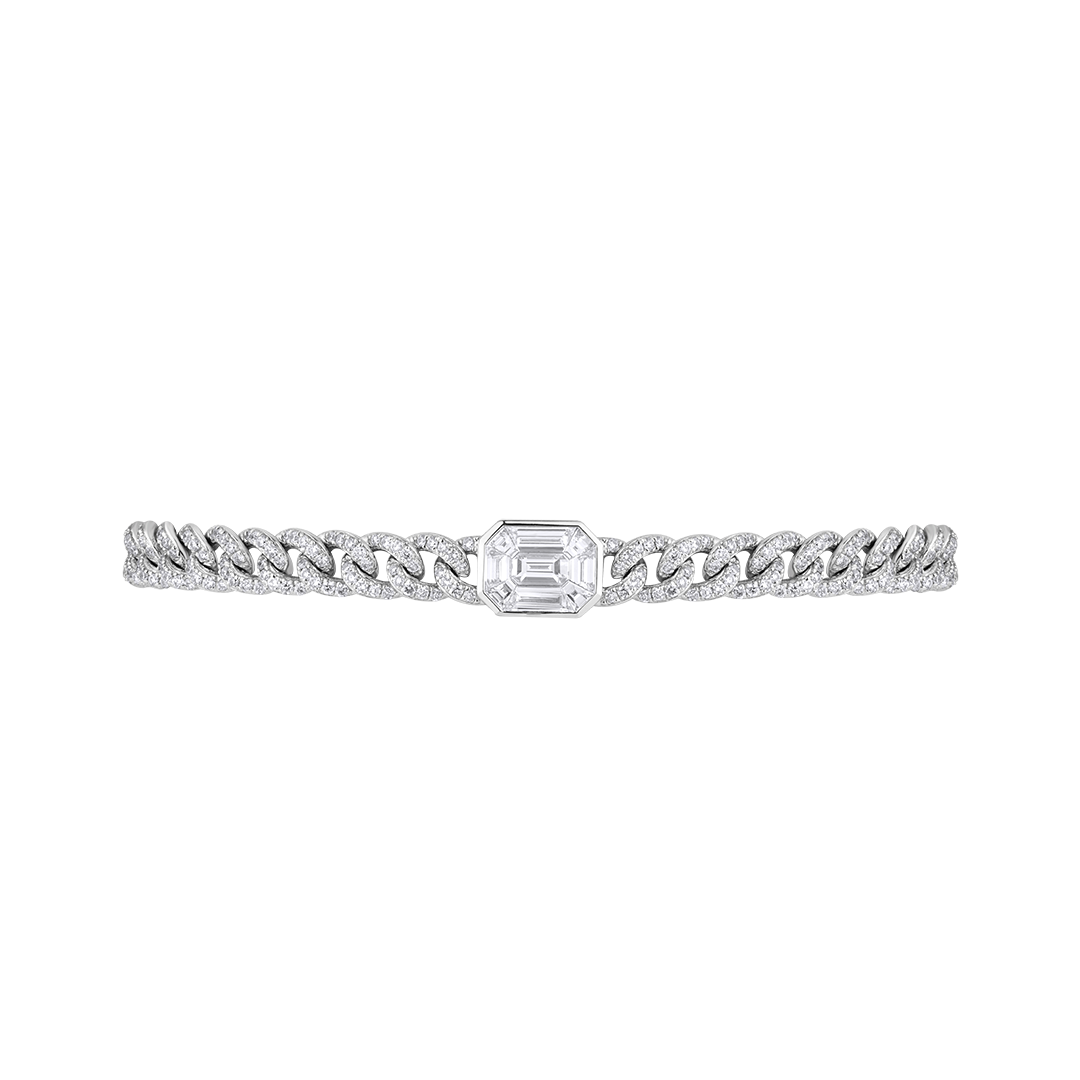 Cuban Links with 9 Piece Illusion Centre Stone