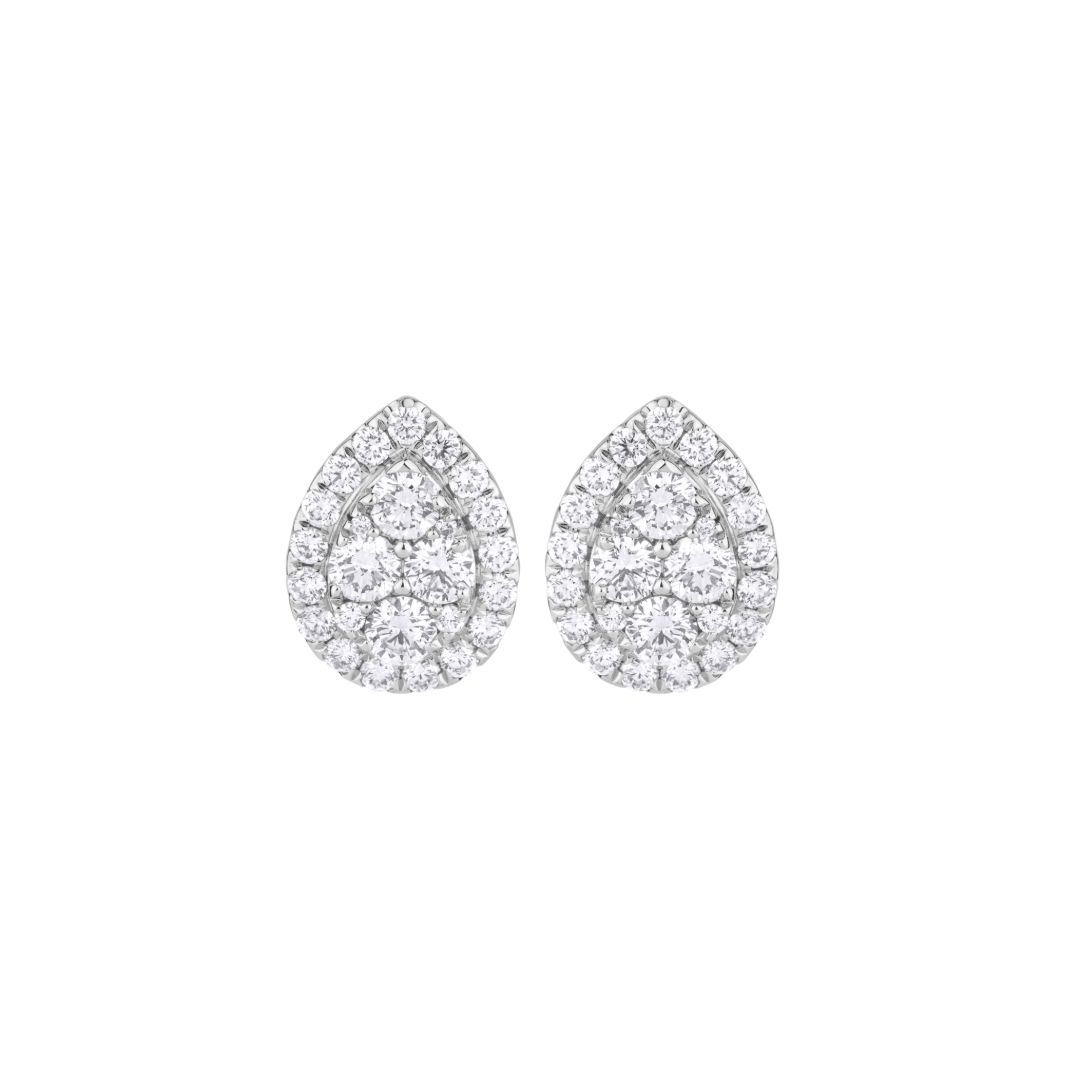 Pear Illusion Earring Studs