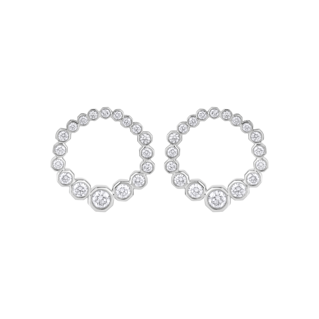 Octagon Bezel Graduated Size Earring