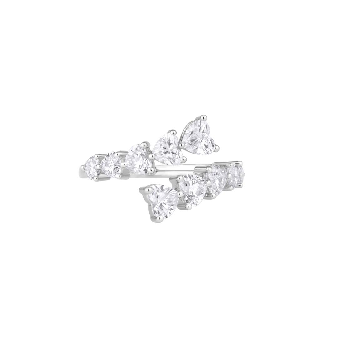 Heart Diamond Bypass Ring