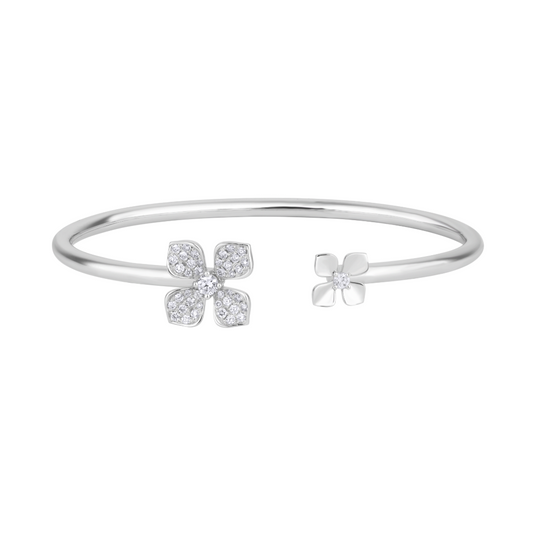 Floral Motif Open Flexible Bangle