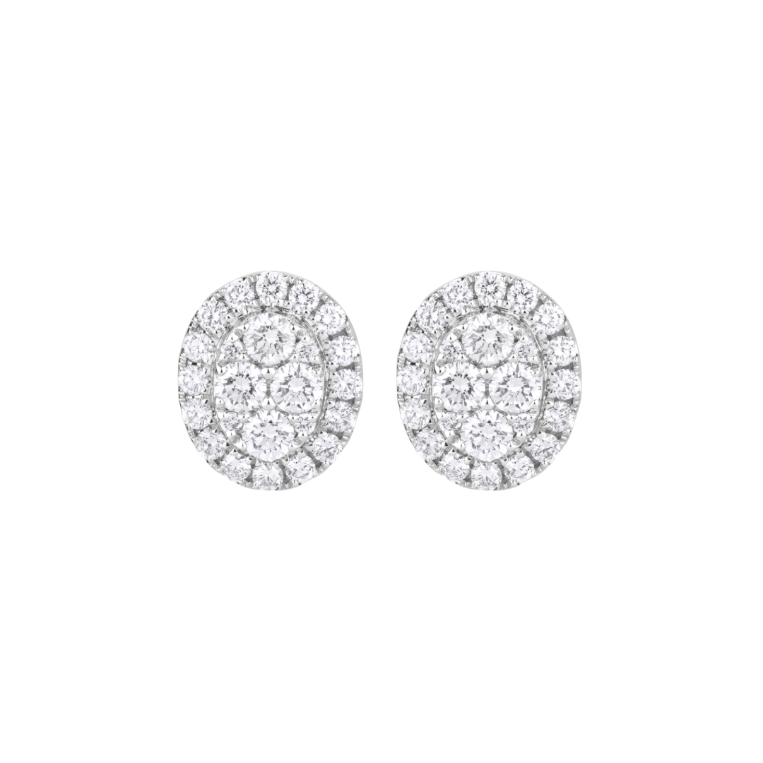Oval Illusion Earring Studs