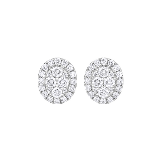 Oval Illusion Earring Studs