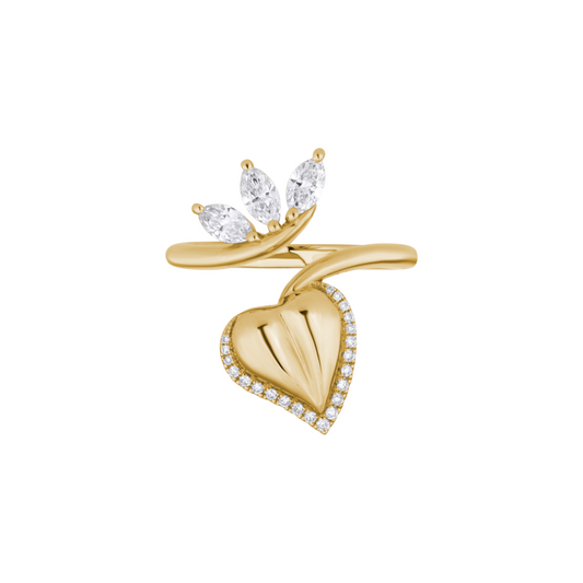 Leaf Petal Motif Overlap Ring