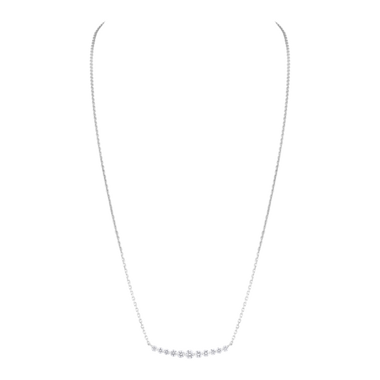 Graduated Diamond Bar Necklace