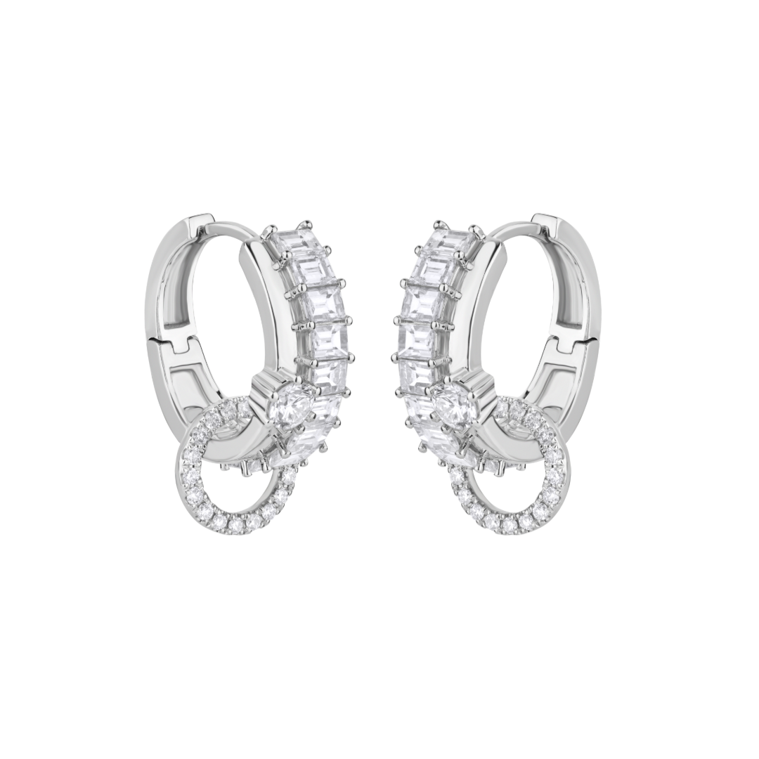 Fancy Eternity Huggie with Ring Attached