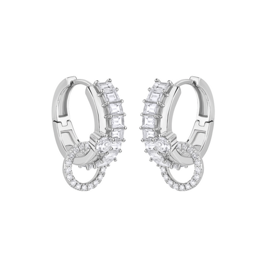 Fancy Eternity Huggie with Ring Attached