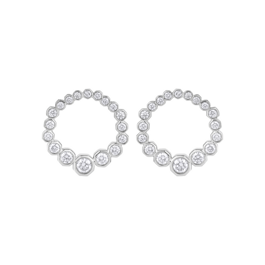 Octagon Bezel Graduated Size Earring
