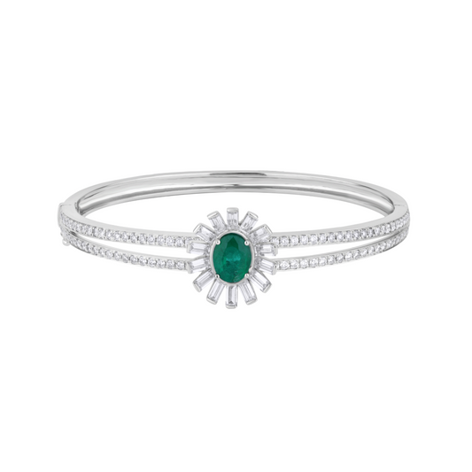 Diamond and Emerald Bangle