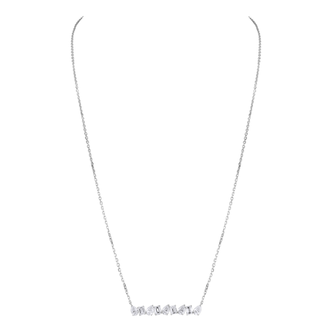 Emerald and Pear Line Necklace