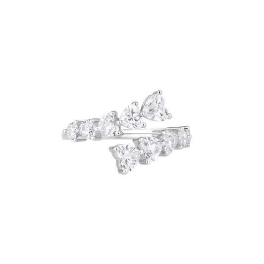 Heart Diamond Bypass Ring